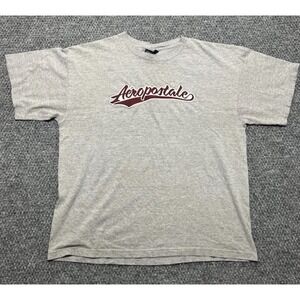 Aeropostale Men's Graphic Logo Knit Gray T-Shirt Crew Neck Short Sleeve XL